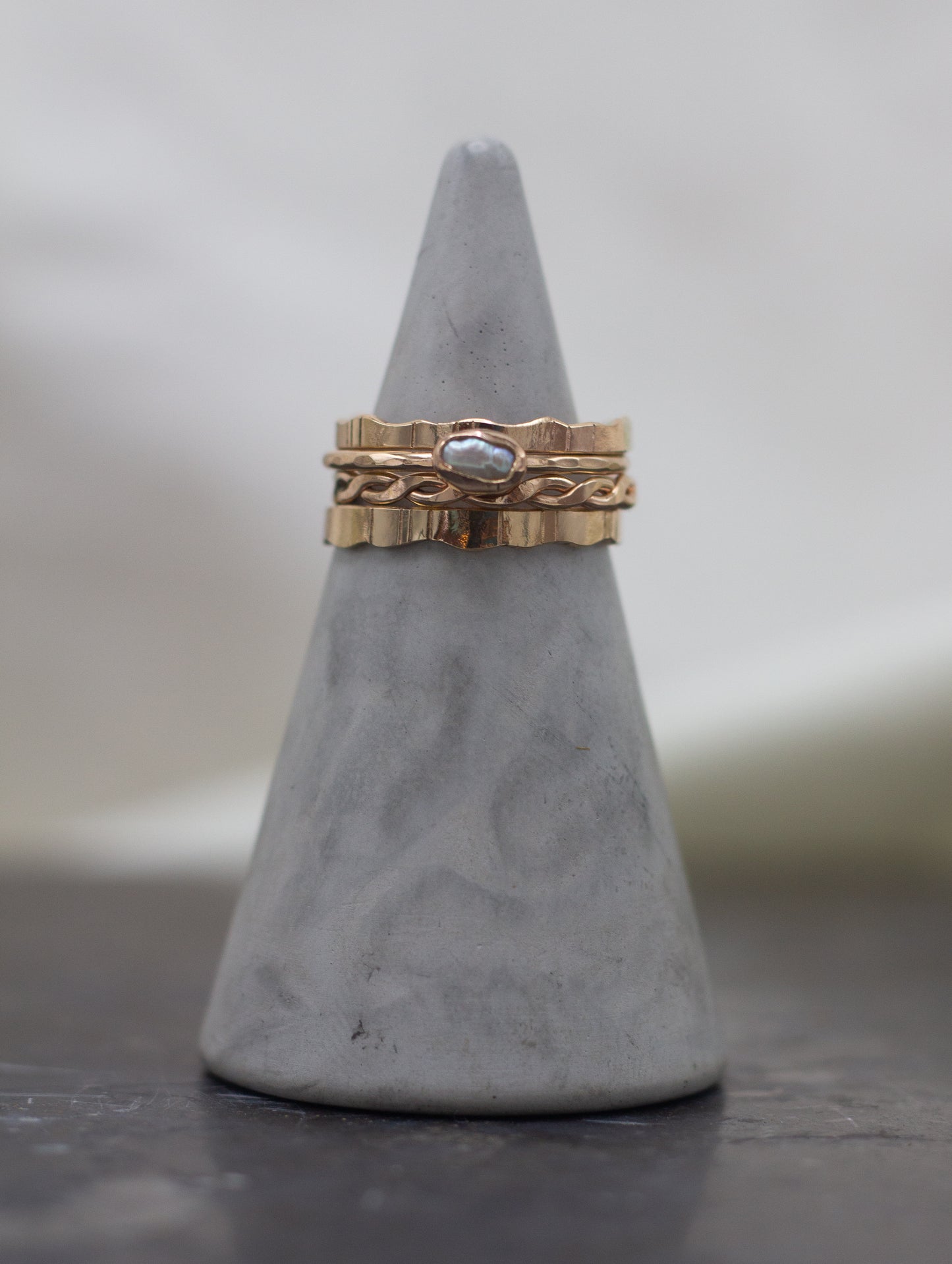 freshwater pearl stacking ring set