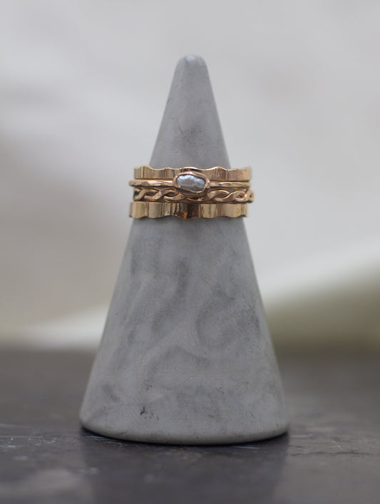 freshwater pearl stacking ring set