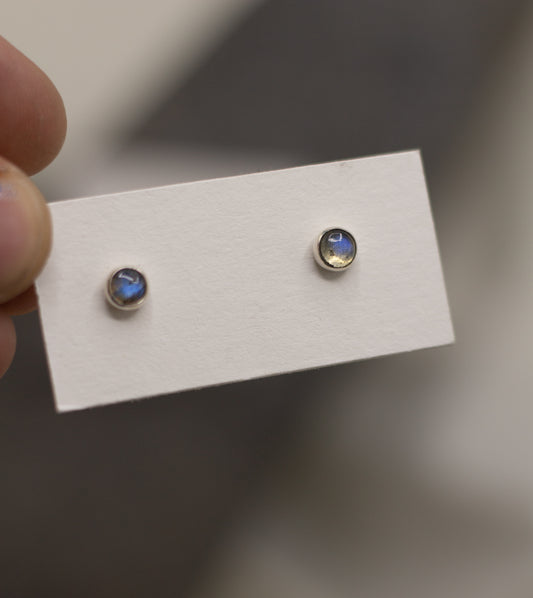 mini labradorite studs
