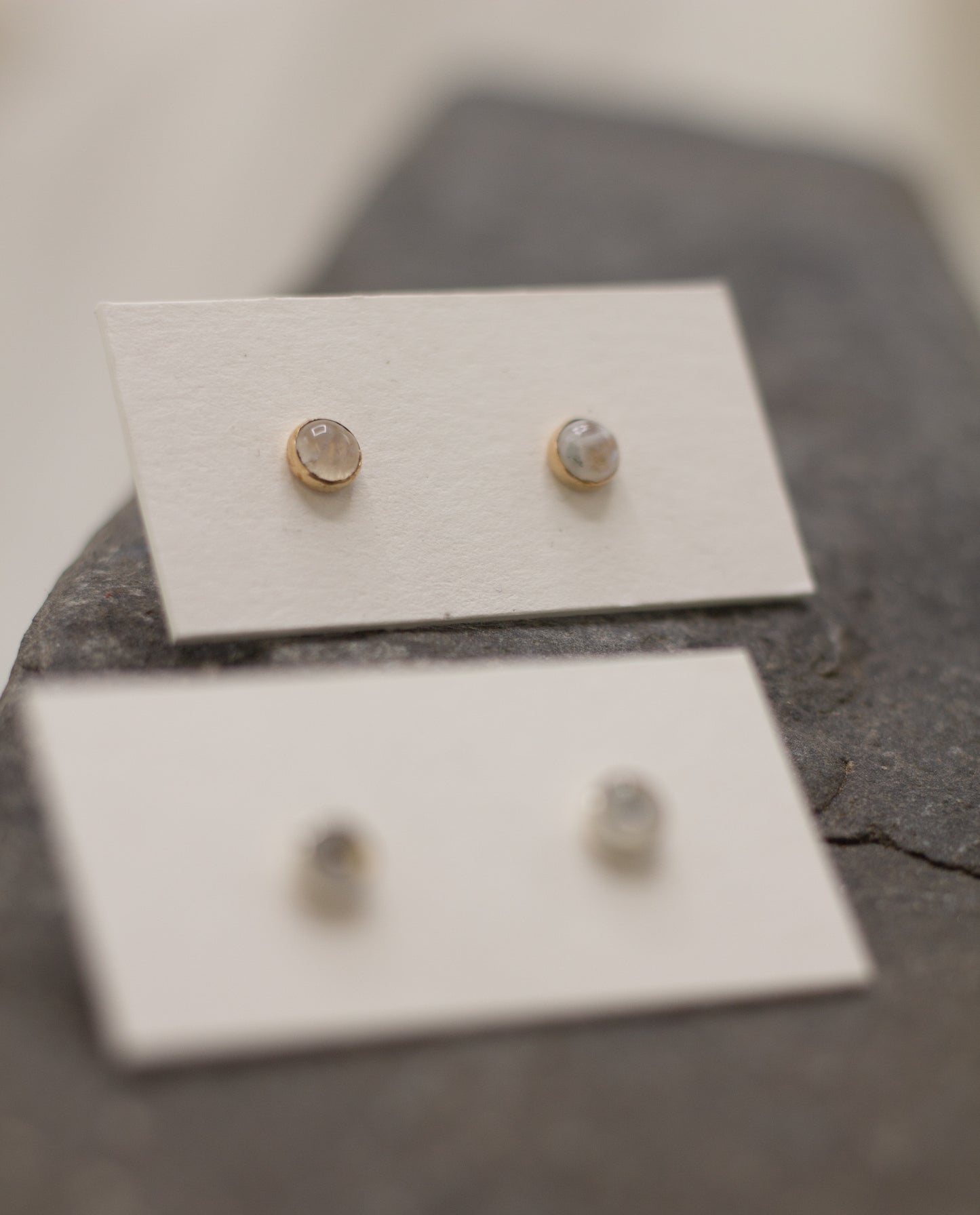 mini moonstone studs
