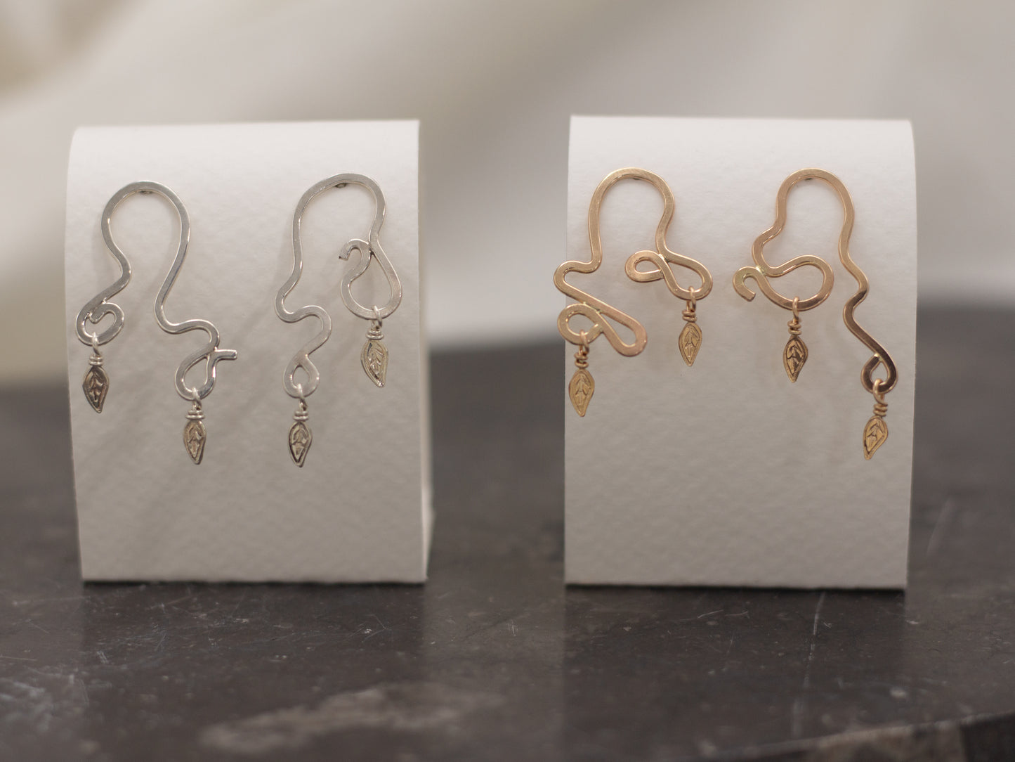 tendril + leaf studs