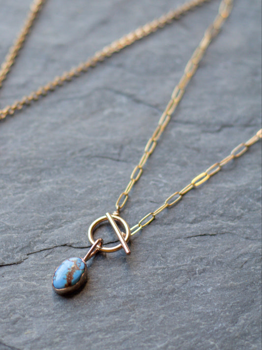 golden hills turquoise toggle necklace 001