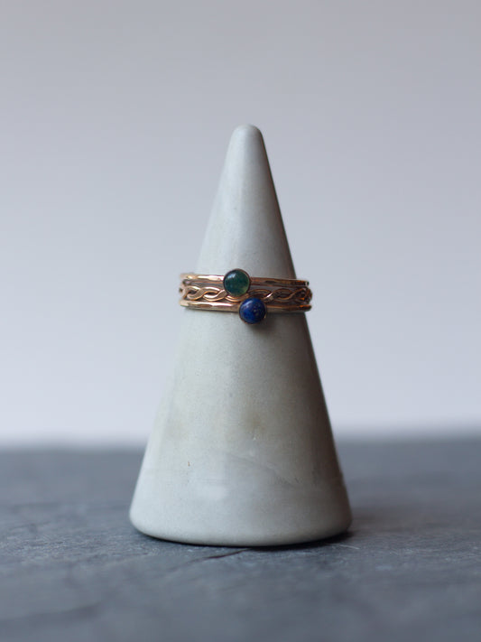 mini gem ring class (gold fill)